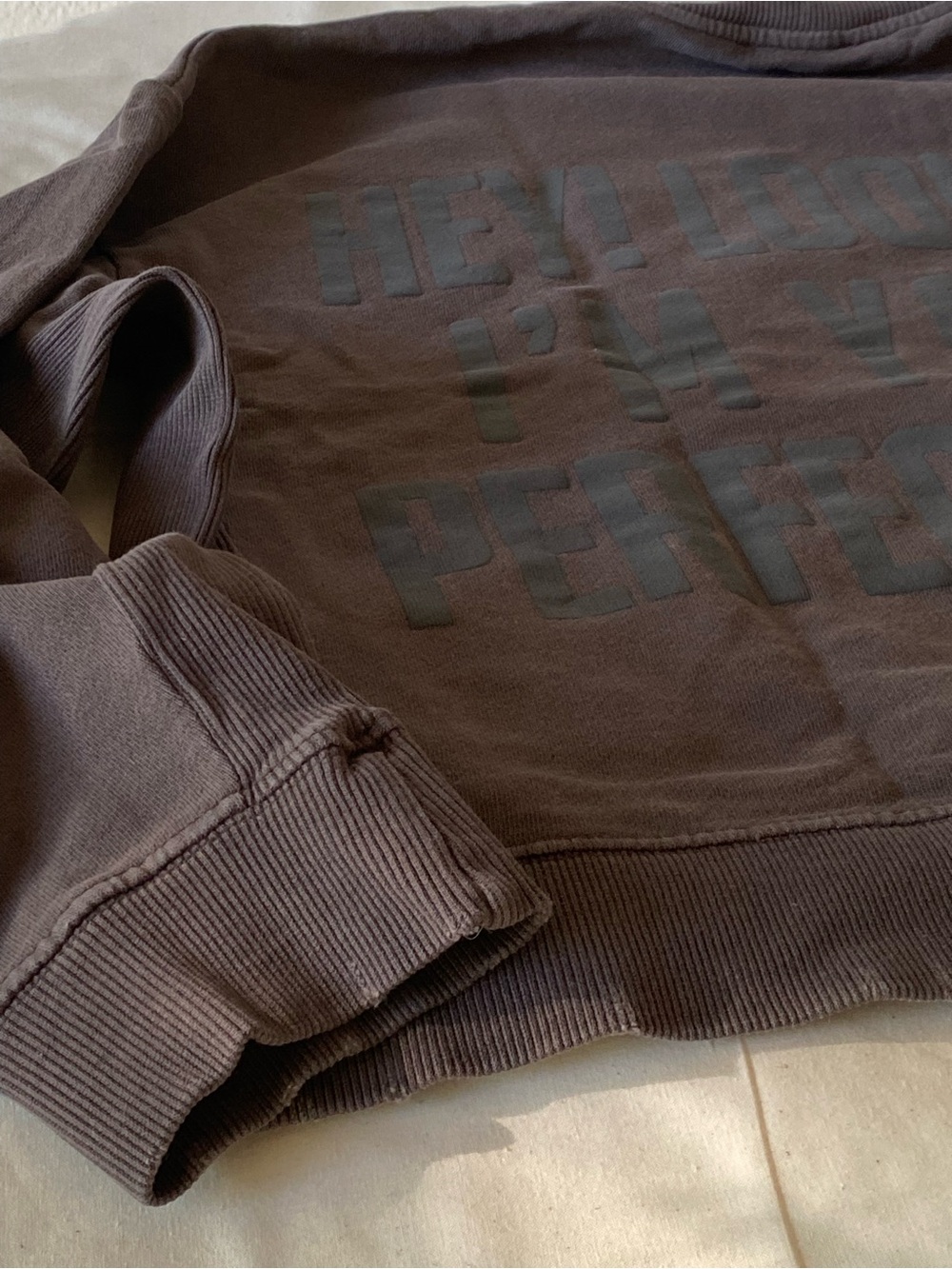 Zara Taupe Crewneck Sweatshirt with Subtle Texture